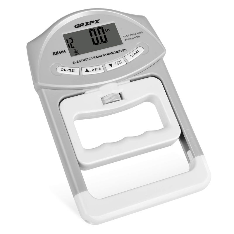 GRIPX Digital Hand Dynamometer Grip Strength Measurement Meter Auto Capturing Electronic Hand Grip Power 198Lbs / 90Kgs - Image 1