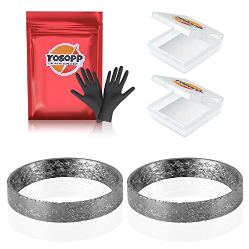 YOSOPP Cone Exhaust Gasket for Harley Made of Graphite Steel Mesh Fits 1984later Most Harley Davidson Bikes Touring Sportster Dyna Softail 1 Pair 2pcs - Image 1