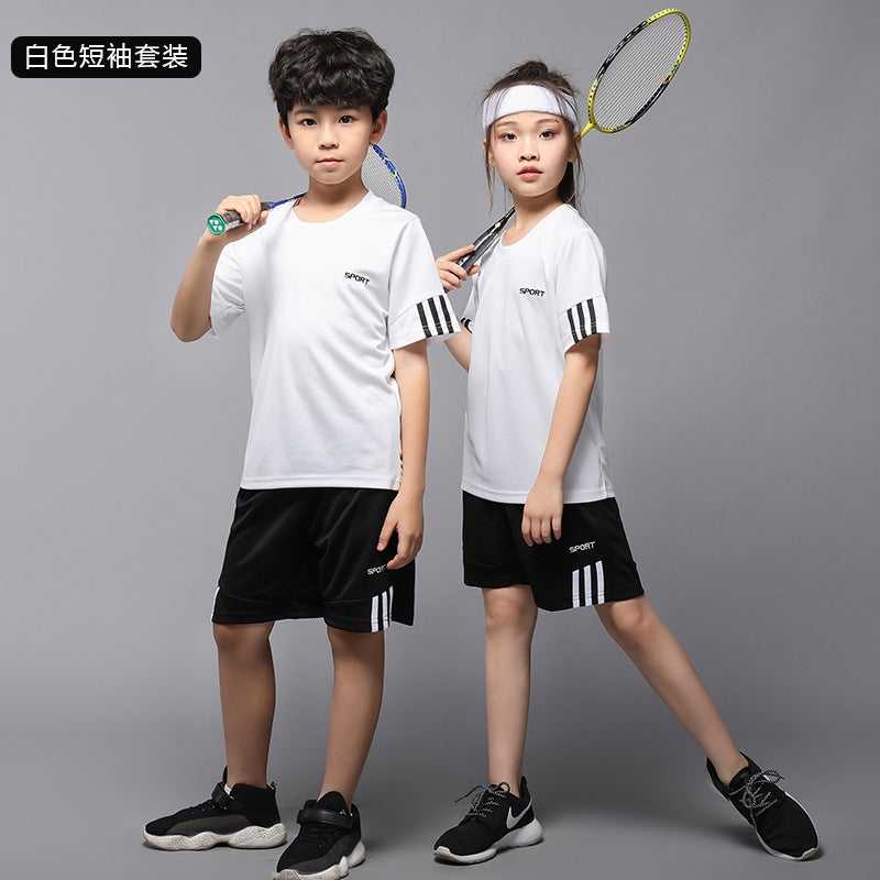 Generic Kids Badminton Set Boys Girls Sports Outfit White Short Sleeve Suit 