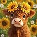 Paintcolor Cow Flowers Stamped Cross Stitch Kits Needlepoint Counted Cross Stitch Kits for Beginners Adults Daisy Sunflower Pattern Crossstitching Dimensions Embroidery Kits Arts and Crafts - Image 2