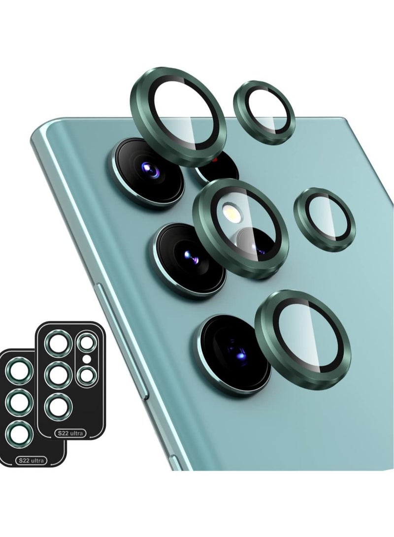 ELTRAZONE 2-Pack [6+4 ]  Samsung Galaxy S22 Ultra Camera Cover Lens Protector, Aluminum Alloy + Tempered Glass Camera Lens Protector - Image 1