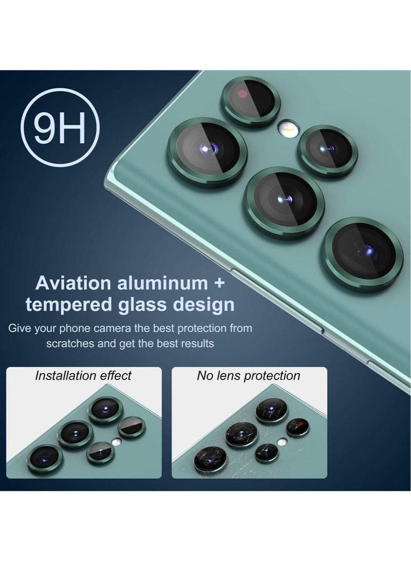 ELTRAZONE 2-Pack [6+4 ]  Samsung Galaxy S22 Ultra Camera Cover Lens Protector, Aluminum Alloy + Tempered Glass Camera Lens Protector - Image 4