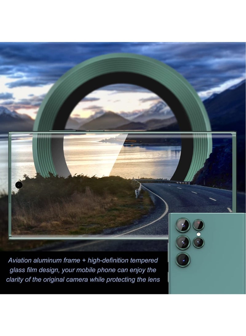 ELTRAZONE 2-Pack [6+4 ]  Samsung Galaxy S22 Ultra Camera Cover Lens Protector, Aluminum Alloy + Tempered Glass Camera Lens Protector - Image 2