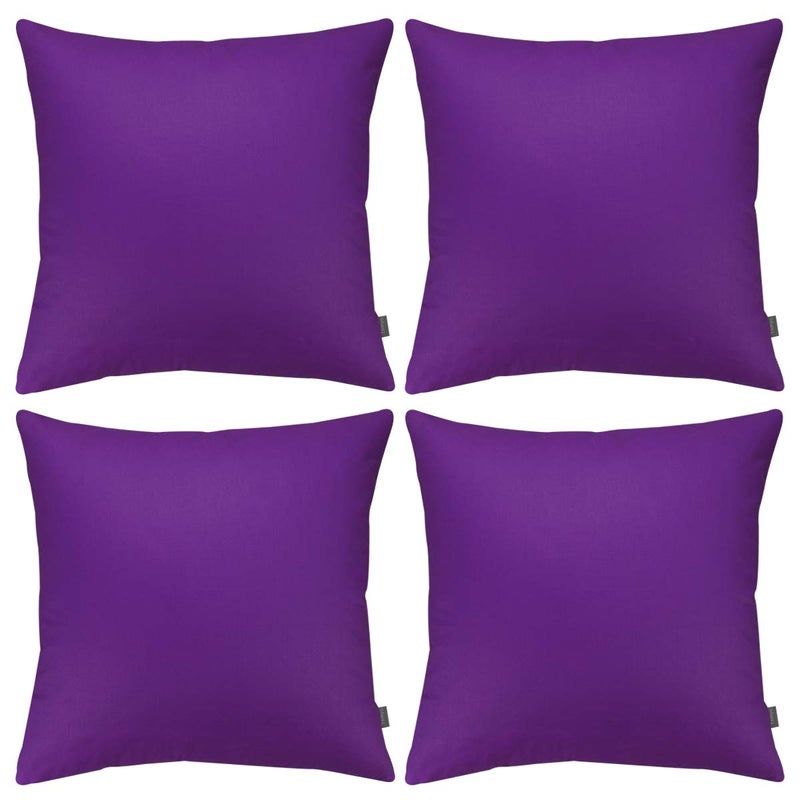 Thmyo 4-Pack 100% Cotton Comfortable Solid Decorative Throw Pillow Case Thmyo Square Cushion Cover Pillowcase Sublimation Blank Pillow Covers DIY Throw Pillowcase for Couch Sofa(18x18 inch/ 45x45cm Violet) - Image 1