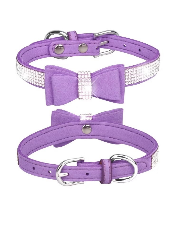 Cat Collar with Diamonds, Rhinestone Pet Collar Elastic Adjustable Collar Cat and Dog Small Pet Necklace Jewelry - Image 2