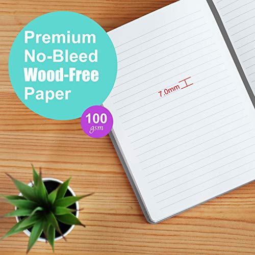 Oneirom Journal Notebook, Notebook Journal A5 Classic, 5.6 X 8.1 inche, Hard Cover, 160 Premium Thick Pages, Fine PU Leather College Ruled Notebook with Pen Holder and Ribbon Bookmark for Writing Note - Image 3