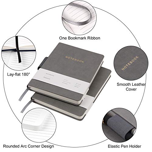 Oneirom Journal Notebook, Notebook Journal A5 Classic, 5.6 X 8.1 inche, Hard Cover, 160 Premium Thick Pages, Fine PU Leather College Ruled Notebook with Pen Holder and Ribbon Bookmark for Writing Note - Image 4