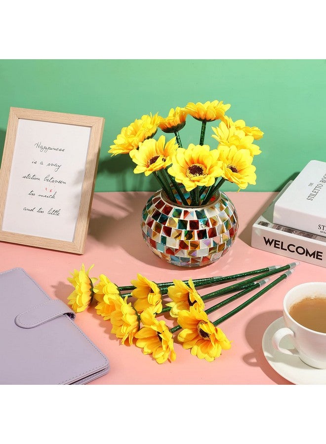 تشينكو أقلام حبر جاف على شكل زهرة عباد الشمس، أقلام حبر جل إبداعية 0.7 مم، قلم كتابة على شكل زهرة عباد الشمس للمدرسة والمكتب والمنزل، هدية للمعلم والطالب، ديكور حفلات (16 قطعة) - Image 5