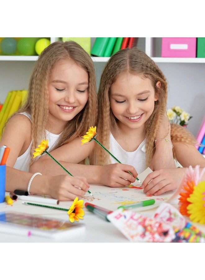 تشينكو أقلام حبر جاف على شكل زهرة عباد الشمس، أقلام حبر جل إبداعية 0.7 مم، قلم كتابة على شكل زهرة عباد الشمس للمدرسة والمكتب والمنزل، هدية للمعلم والطالب، ديكور حفلات (16 قطعة) - Image 3