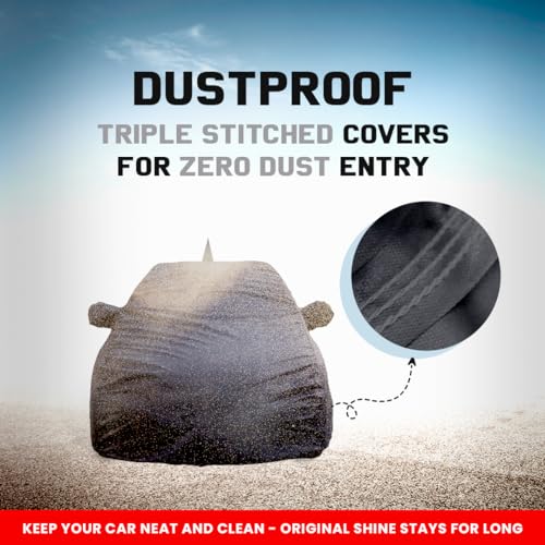 Autofact Baleno Waterproof Car Cover with Mirror & Antenna Pockets, Grey Color, 4x4 American Matty,Triple Stitched, Compatible with Maruti Baleno Car Cover (2015 to 2024), Baleno Car Accessories - Image 5