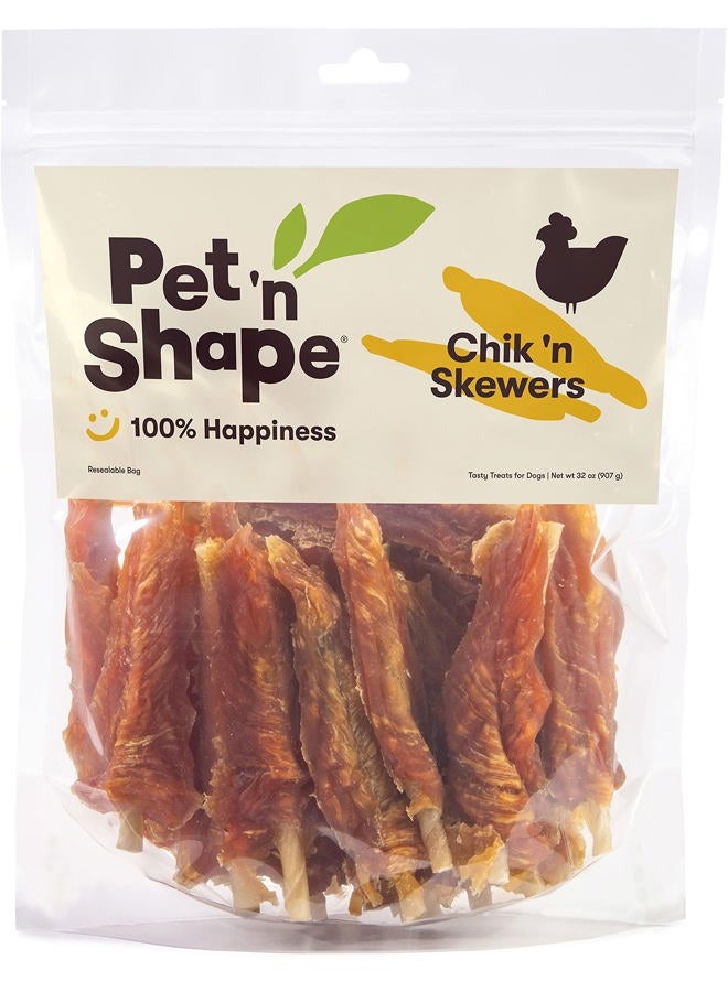 Pet 'n Shape Chik 'n Skewers – Chicken Wrapped Rawhide Dog Chew - Image 1