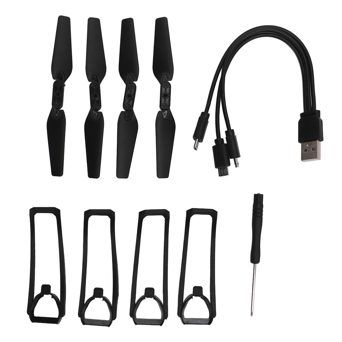 جينيريك Generic Quadcopter Propellers Protective Covers Folding Remote Drone Spare Parts For E88 For E99 For E100 For With Charing Cable