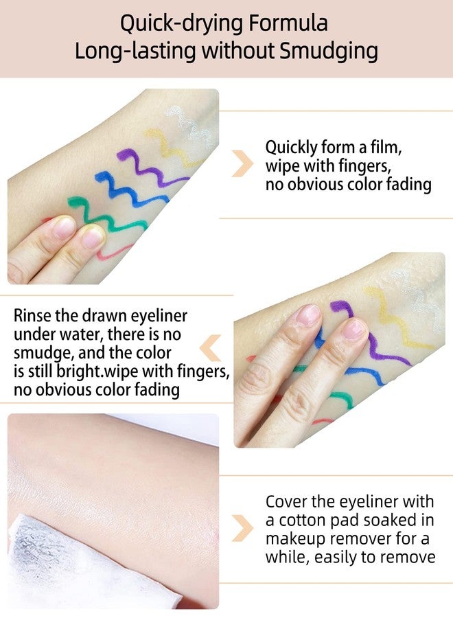 LYSdefeu Glitter Eyeliner Liquid Liner Pen-2Pcs Blue Purple Metallic Satin Shimmer Sparkling Eye Liner Eyeshadow Makeup Pen, Long Lasting High Pigmented Waterproof Smudge-proof Eyeliner Pencil, Gift for Women - Image 5