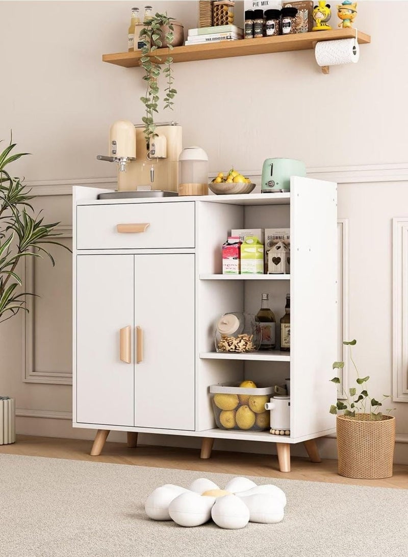 EXPERT Multifunctional kitchen cabinet for home and dining room, coffee corner cabinet with storage drawer, side cabinet with adjustable tier, kitchen storage cabinet for dining room, kitchen microwave oven storage rack-EI-208 - Image 3