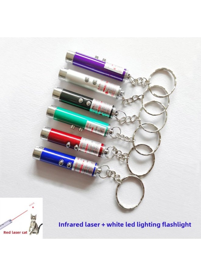Generic - Mini Aluminum Alloy Infrared Teaching Pen Cat Laser Pointer Pet Supplies LED Flashlight Key Light-Color:Blue - Image 1