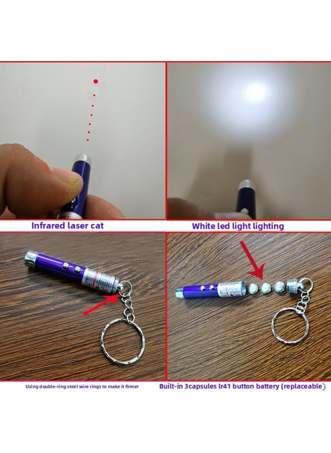 Generic - Mini Aluminum Alloy Infrared Teaching Pen Cat Laser Pointer Pet Supplies LED Flashlight Key Light-Color:Blue - Image 1