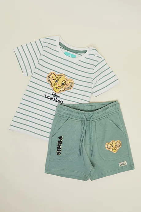 أر أند بي Appliqued T-Shirt & Shorts Set