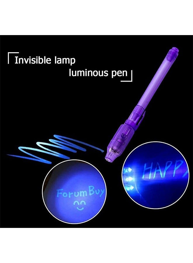 6 Pcs UV Light Luminous Invisible Ink Magic Pen, Environmentally Friendly and Non Toxic Ink UV Light Spy Pen, Fun Entertainment Secret Message Marker Ink Pen - Image 3