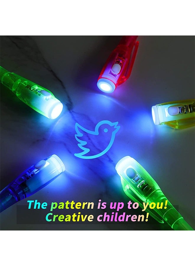6 Pcs UV Light Luminous Invisible Ink Magic Pen, Environmentally Friendly and Non Toxic Ink UV Light Spy Pen, Fun Entertainment Secret Message Marker Ink Pen - Image 4