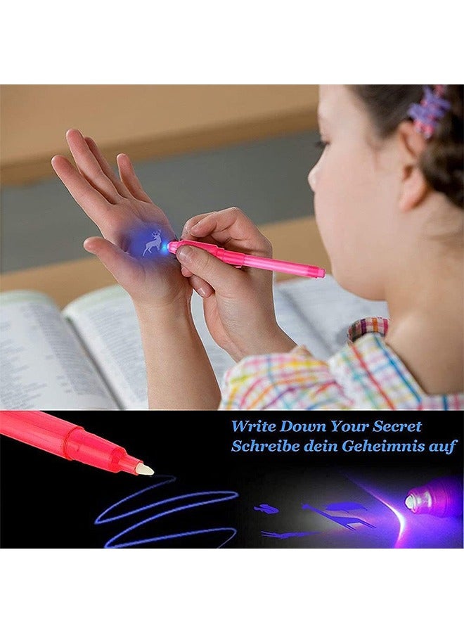 6 Pcs UV Light Luminous Invisible Ink Magic Pen, Environmentally Friendly and Non Toxic Ink UV Light Spy Pen, Fun Entertainment Secret Message Marker Ink Pen - Image 5
