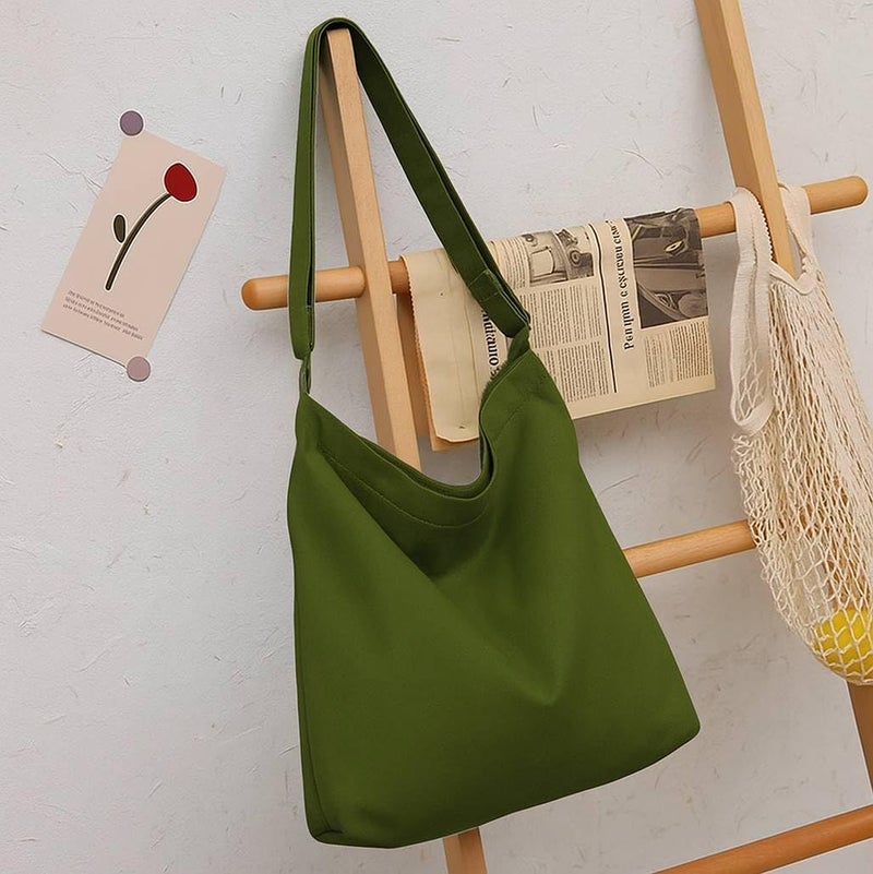 Lify حقيبة كتف قماشية كبيرة الحجم للنساء بتصميم ريترو - 1 قطعة - Image 4