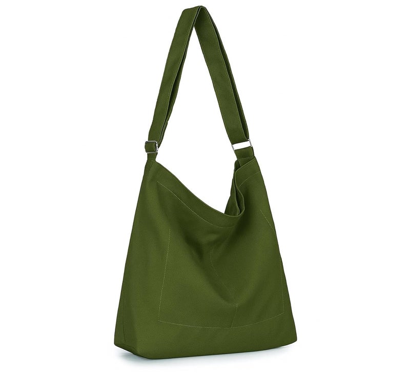 Lify حقيبة كتف قماشية كبيرة الحجم للنساء بتصميم ريترو - 1 قطعة - Image 1