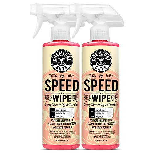 Chemical Guys WAC_202_1602 Speed Wipe Spray Gloss & Quick Detailer, Great for Cars, Trucks, SUVs, Motorcycles, RVs & More, Cherry Scent, 16 oz (2 Pack) - Image 1