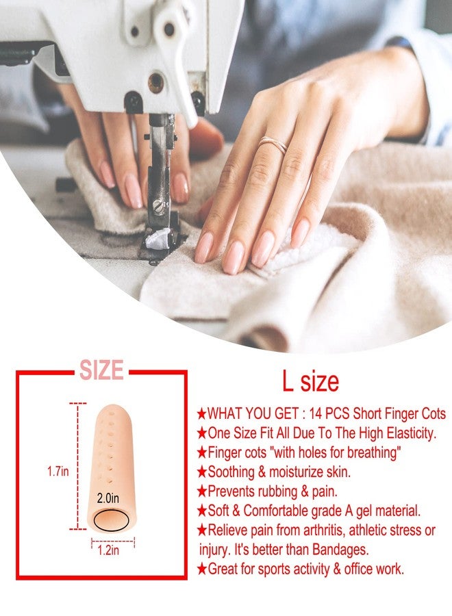 JWHOO Gel Finger Cots (Breathable, Latex Free), Finger Protectors with Hole(14PCS), Silicone Finger Gloves, Finger Covers for Hand Eczema, Trigger Finger, Finger Cracking, Finger Arthritis, Reusable. - Image 3