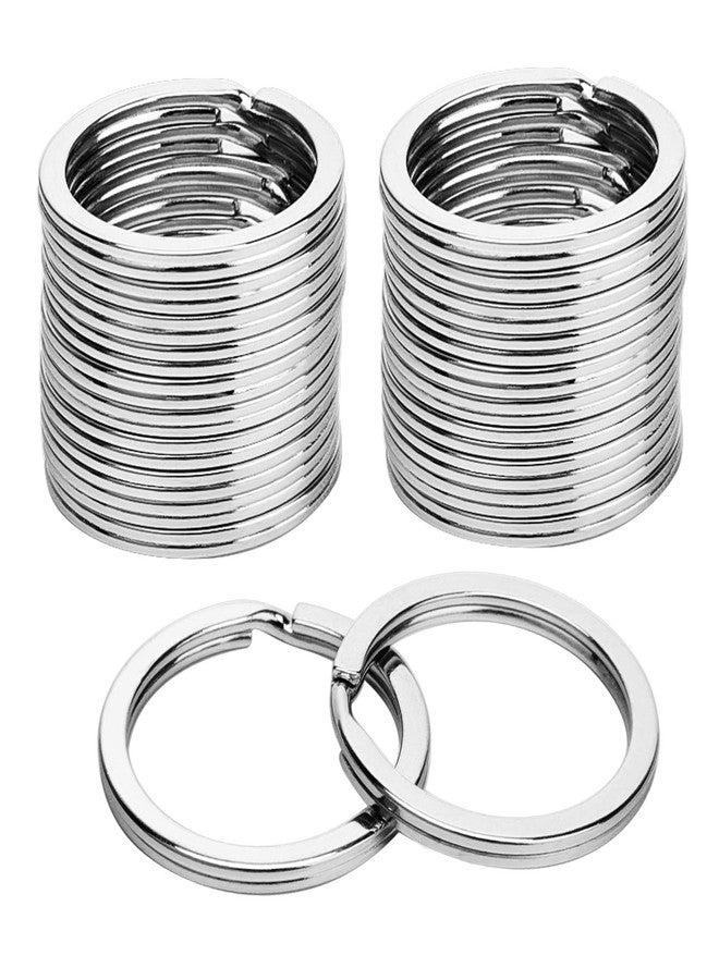 Sunmns 24 Pack Flat Key Rings Metal Split Ring for Home Car Keys Organizations, Jewelry Making, 1 Inch (Silvery) - Image 1