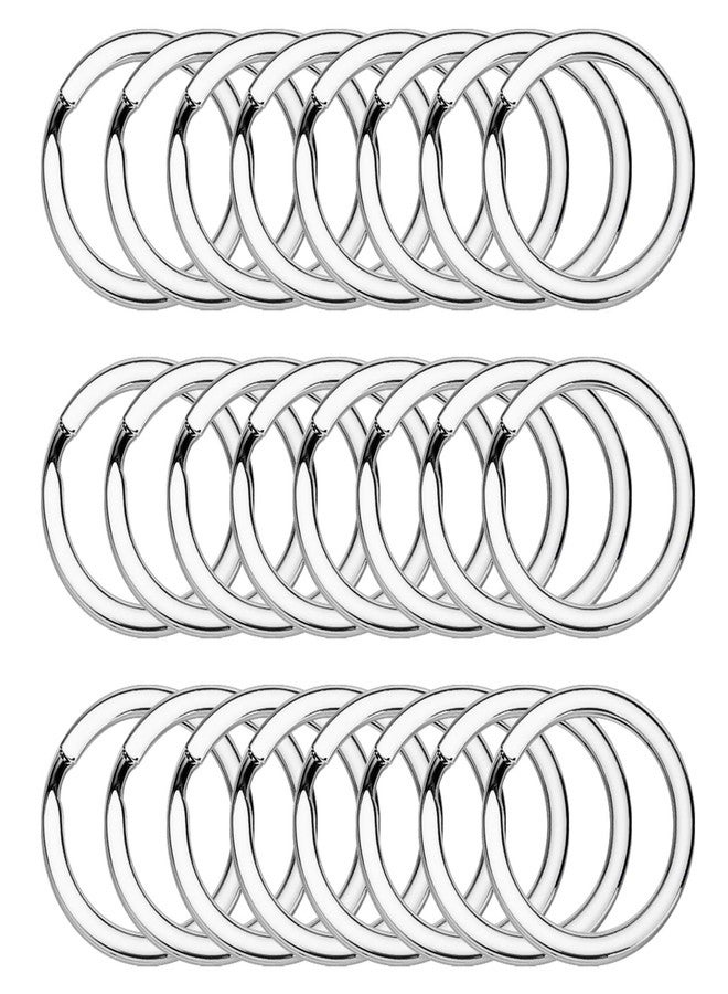 Sunmns 24 Pack Flat Key Rings Metal Split Ring for Home Car Keys Organizations, Jewelry Making, 1 Inch (Silvery) - Image 2