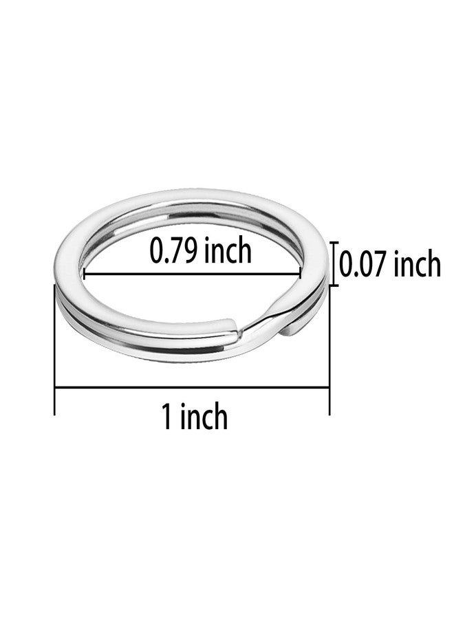 Sunmns 24 Pack Flat Key Rings Metal Split Ring for Home Car Keys Organizations, Jewelry Making, 1 Inch (Silvery) - Image 3