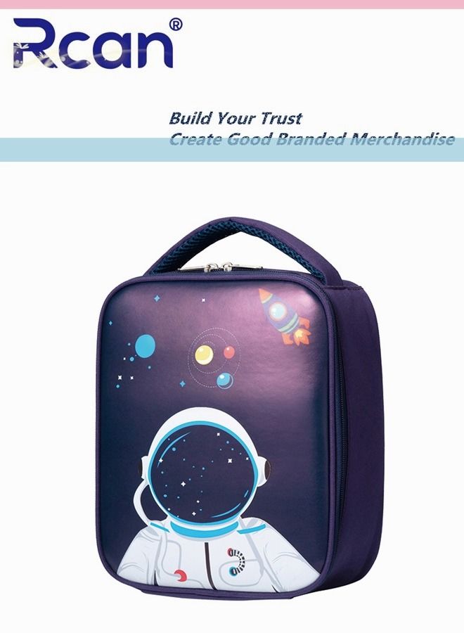 Rcan Cartoon Astronaut Tote Bag Lunch Bag Portable Insulation Lunch Bag Ice Bag For Kids Girl Women Picnic School Office  - Image 1