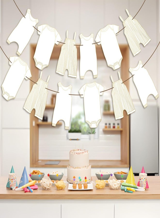 ELEFOCUS Neutral Baby Shower Bunting - 12Pcs Banner for New Baby Party Decor (Gold) - Image 3