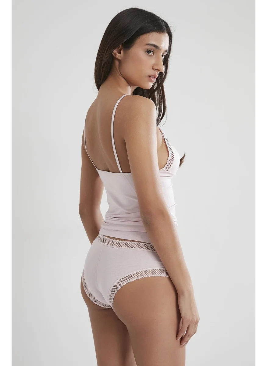 بيير كاردان Lace Combed Cotton Athlete Panties / Camisole Set - 305