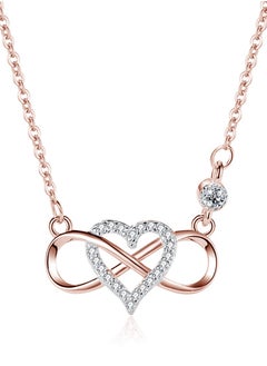 Generic Women's Necklace,S925 Sterling Silver Heart with Butterfly Bow Pendant with Chain,Fashion Jewelry Necklaces Gift for Women,Girlfriend,Wife,Lovers,Dating,Birthday-Rose Gold  - Image 1