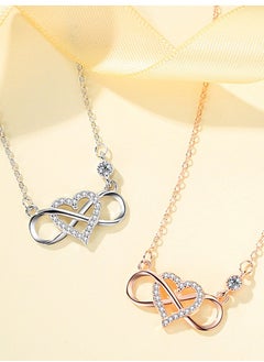 Generic Women's Necklace,S925 Sterling Silver Heart with Butterfly Bow Pendant with Chain,Fashion Jewelry Necklaces Gift for Women,Girlfriend,Wife,Lovers,Dating,Birthday-Rose Gold  - Image 3