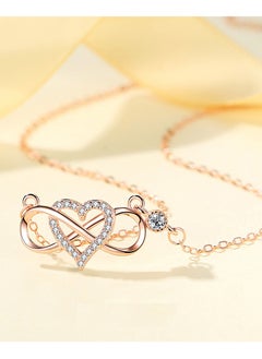 Generic Women's Necklace,S925 Sterling Silver Heart with Butterfly Bow Pendant with Chain,Fashion Jewelry Necklaces Gift for Women,Girlfriend,Wife,Lovers,Dating,Birthday-Rose Gold  - Image 4