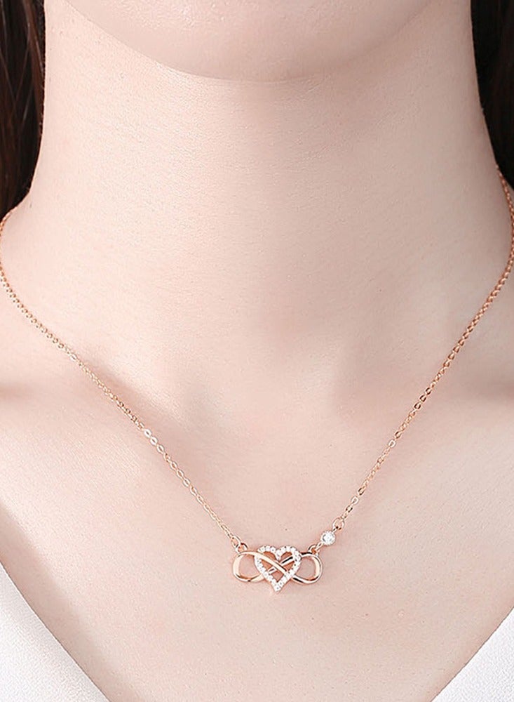 Women's Necklace,S925 Sterling Silver Heart with Butterfly Bow Pendant with Chain,Fashion Jewelry Necklaces Gift for Women,Girlfriend,Wife,Lovers,Dating,Birthday-Rose Gold - Image 5