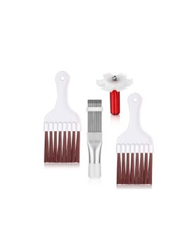 SYOSI Air Conditioning Cleaning Brush, Stainless Steel Air Conditioning Fin comb Whisk Brush Evaporator Cooler Repair Tool for Refrigerator Coil Cleaning Brush, 4 pieces  - Image 1