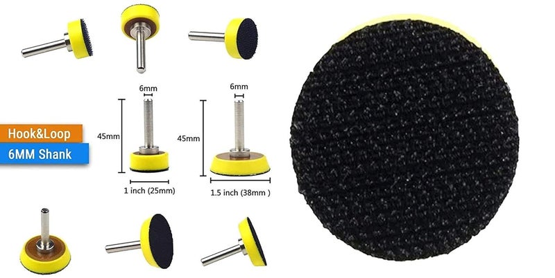 DIY Crafts CTDIYHI46033 1 Inch 6MM Shank 1 x 1 inch 6mm Mounted Shank Backup Sanding Pads for - Image 3