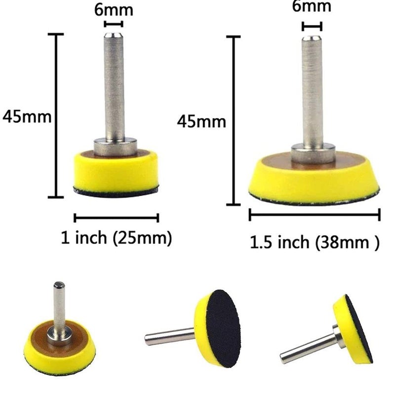 DIY Crafts CTDIYHI46033 1 Inch 6MM Shank 1 x 1 inch 6mm Mounted Shank Backup Sanding Pads for - Image 5
