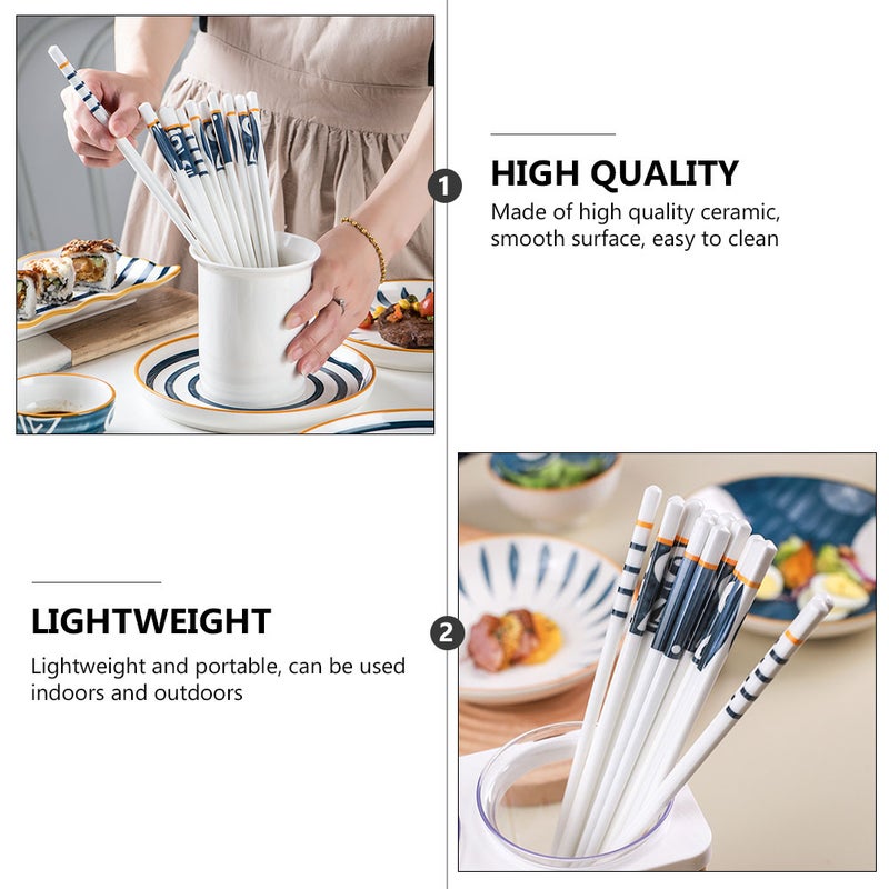8Pcs Japanese Ceramic Chopsticks Kitchen Accessories (Assorted Color) - Image 1