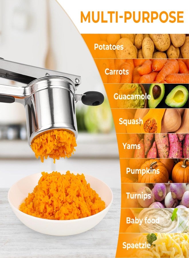 Amroicus Potato Ricer Stainless Steel, Large Potato Masher 15oz, Heavy Duty Ricer Kitchen Tool for Perfect Mashed Potatoes, Potato Press and Mash Kitchen Gadget, Spaetzle Maker for Noodle - Image 5