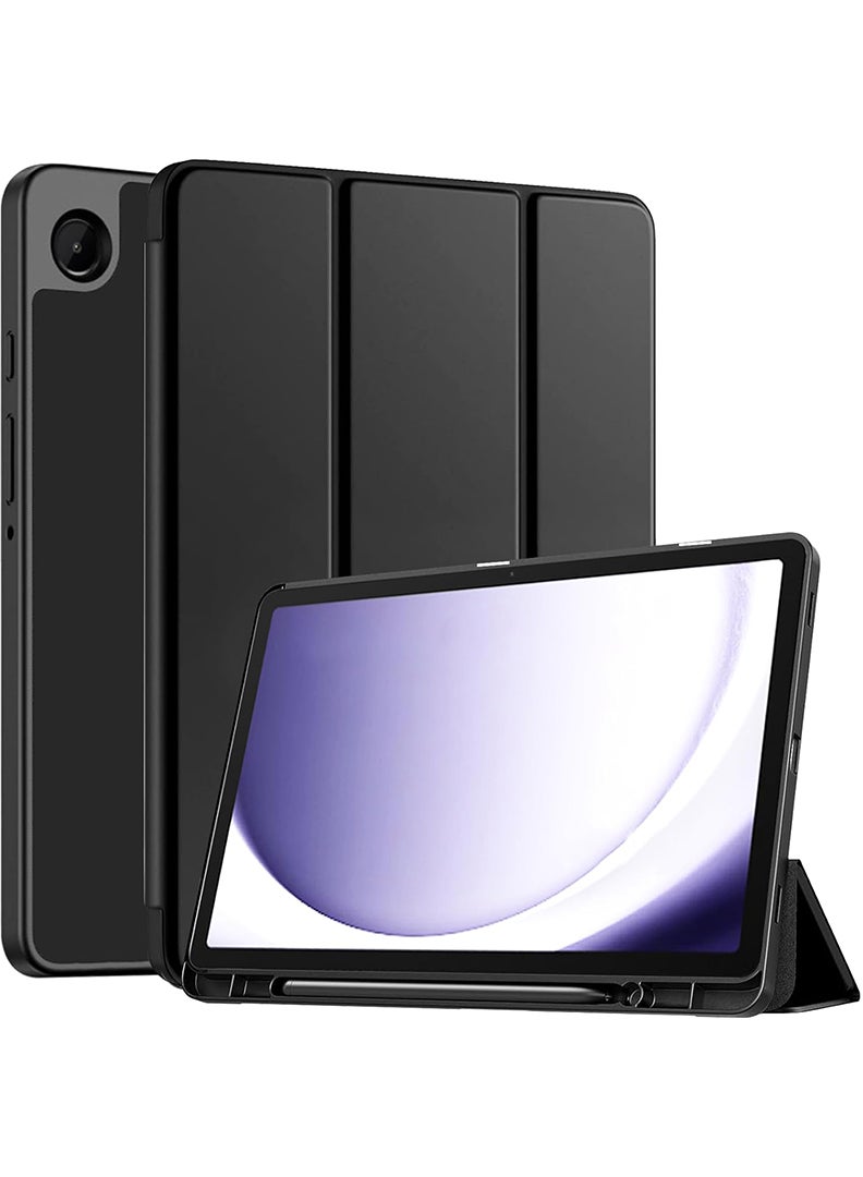 Theodor Case Compatible with Samsung Galaxy Tab A11 2025/ A9 2023 8.7 Inch, Smart Case with Pencil Holder, Slim Trifold Stand Case with Soft TPU Back, Auto Sleep/Wake Cover- Black - Image 1