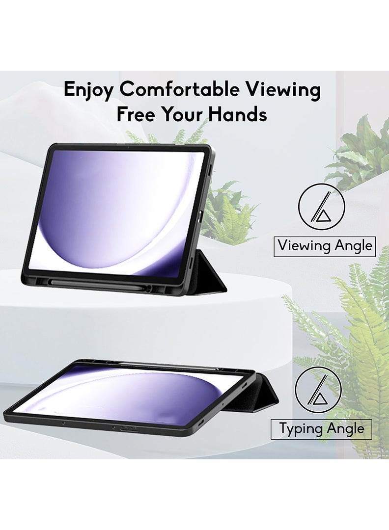 Theodor Case for Samsung Galaxy Tab A11 8.7" (2025) & Galaxy Tab A9 8.7" (2023), Slim Trifold Stand Cover with Pencil Holder, Soft TPU Back, Auto Sleep/Wake - Black - Image 5