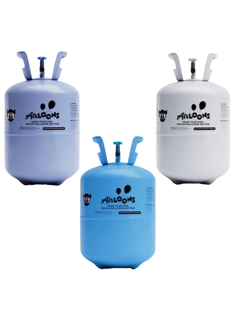 Airloons Airloons Portable Helium Balloon Kit Disposable Tank - Includes 3 Tanks, 150 Latex Balloons (9inch), Ribbon Perfact For Birthday Party Supplies, Anniversary, Ramadan iftar decor, Eid celebration  - Image 1