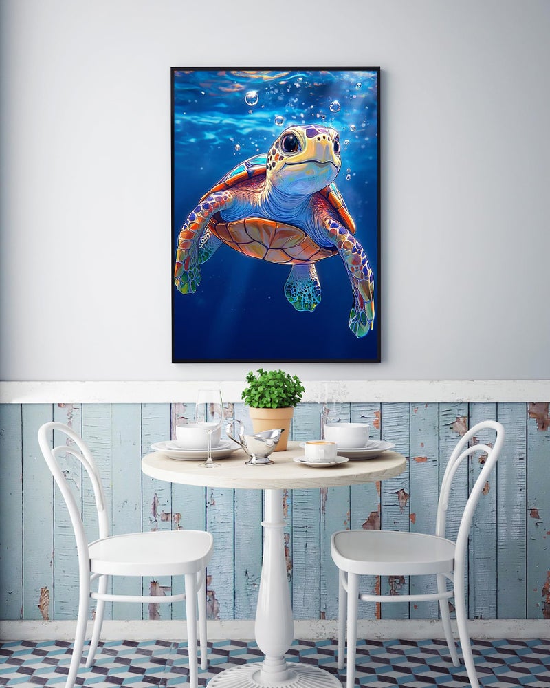 KINPLUB Sea Turtle Diamond Painting Kits for Adults Beginners, Turtle Diamond Art Kits for Adults, DIY Full Drill Round Gem Art Dots for Home Wall Decor 12x16 Inch - Image 3