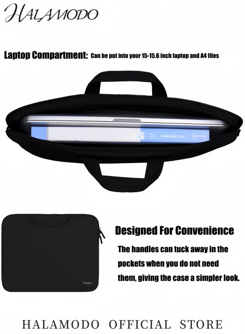 Laptop Handbag Sleeve Ultra-Slim Shockproof Protective Case for 13-15.6 Inch Laptops Notebook Carrying Bag Durable Computer Sleeve for Travel and Storage  - Image 4