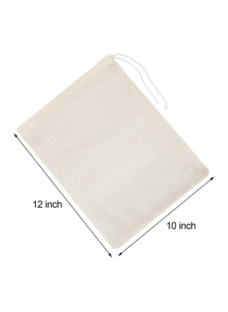 SYOSI Nut Milk Bag, 4 Pcs Cheesecloth Bag, Unbleached Cotton Fabric Cooking Twine, Washable and Reusable Strainer for Cheesemaking, Food Filter/Strainer, 25 x 30 cm - Image 4