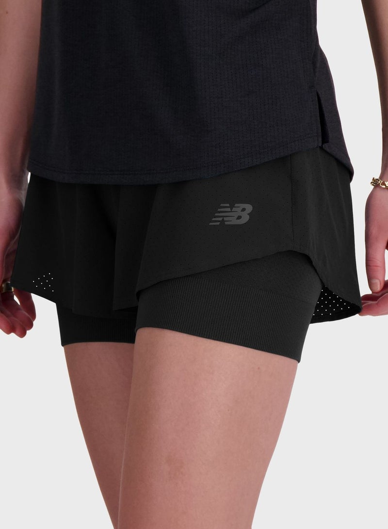 نيو بالانس شورت بدون خياطة 2 في 1 مقاس 3 بوصة - Image 3